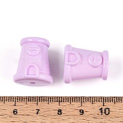 不透明アクリルビーズのスプレー塗装  ハウス  ライラック  19.5~20.5x17.5~18mm  穴：2.2~3mm&nbsp;MACR-K357-10B-02