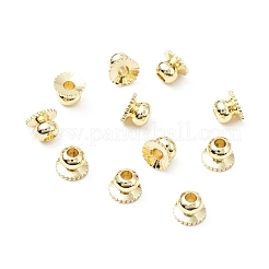 ラックメッキ真鍮ビーズキャップ  長持ちメッキ  カドミウムフリー＆鉛フリー  18KGP本金メッキ  4x3mm  穴：1.2mm&nbsp;X-KK-WH0060-03G-02