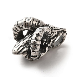 304ステンレス鋼チューブベイル  ループベイル  ヤギ  アンティークシルバー  30.5x23x19mm  穴：6mm  内径：8x6.5mm&nbsp;STAS-P325-25AS