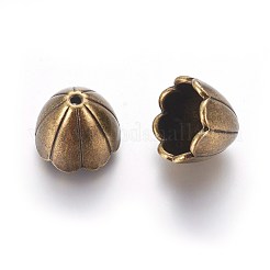 チベット風合金ビーズキャップ  カドミウムフリー＆ニッケルフリー＆鉛フリー  アンティークブロンズ  17x16mm  穴：2mm&nbsp;TIBE-5211-AB-FF