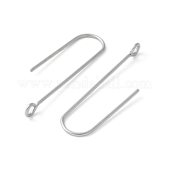 316サージカルステンレススチールピアスフック  耳ワイヤー  水平ループ付き  ステンレス鋼色  31mm  穴：1.8mm  ピン：0.8mm&nbsp;X-STAS-Z124-02D-P