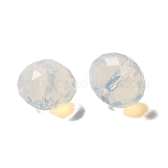 ガラス k9 ガラス  模造オーストリアクリスタルビーズ  多面カット  ロンデル  ホワイト  8x6mm  穴：1mm&nbsp;GLAA-H024-09A-03