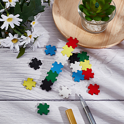 40個 6色 密度ボード DIY ペイント ジグソーパズル  子供のおもちゃ工芸品ジグソーパズル  ミックスカラー  19x19x2.5mm  20個/カラー&nbsp;DIY-GF0003-68