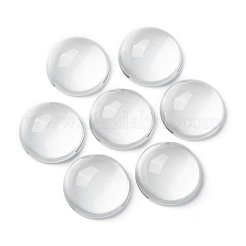 透明な半円形のガラスカボション  透明  30~31x14~15mm&nbsp;X-GGLA-R027-30mm