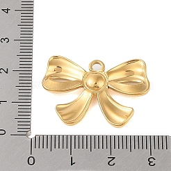 イオンプレーティング（IP）304ステンレスペンダント  ちょう結びチャーム  18KGP本金メッキ  20x28x3mm  穴：2mm&nbsp;STAS-S125-02G-02