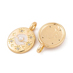 Brass Micro Pave Cubic Zirconia Pendants&nbsp;KK-E108-27G