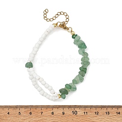 Natural Gemstone Chip Beads & Glass Seed Beads Beaded Bracelets for Women&nbsp;BJEW-JB14137