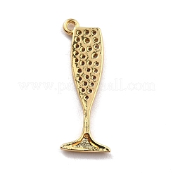 Brass Micro Pave Clear Cubic Zirconia Pendants&nbsp;KK-M222-08G