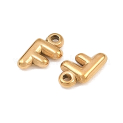 304ステンレスペンダント  文字チャーム  イオンプレーティング（ip）  文字F  9.5~10x2.5~9x2.5mm  穴：1.2mm&nbsp;STAS-S186-12F-G01