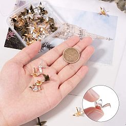 合金ビーズ  折り鶴  ビーズコンテナ付  ミックスカラー  16x21x8mm  穴：1.4mm  約60個/箱&nbsp;PALLOY-NB0001-63