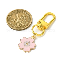 10Pcs 10 Colors Flower Alloy Enamel Pendant Decorations&nbsp;HJEW-JM02753