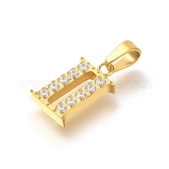 Ion Plating(IP) 304 Stainless Steel Micro Pave Cubic Zirconia Pendants&nbsp;STAS-H228-02G-02