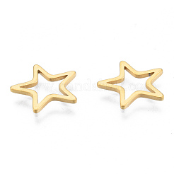 201 ステンレススチールリンクリング  スター  ゴールドカラー  12x12.5x1mm  内径：5.5x6mm&nbsp;STAS-N090-T09-2