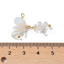 オパールペンダント  本物の18Kゴールドメッキ真鍮ループ付きナゲットチャーム  13~19x7~13x5~7mm  穴：1.5~1.6mm&nbsp;KK-P242-31G-02