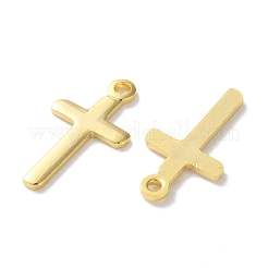真鍮チャーム  カドミウムフリー＆鉛フリー  クロスチャーム  24KGP本金メッキ  13.5x7x0.8mm  穴：1mm&nbsp;LS-KK-F880-05G-04