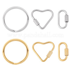 6Pcs 6 Styles 304 Stainless Steel Split Key Rings&nbsp;STAS-TA0003-46