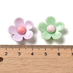 不透明樹脂デコデンカボション  花  ミックスカラー  20.5x20x7mm&nbsp;RESI-Z021-03
