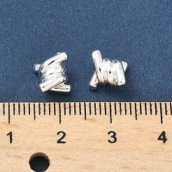 真鍮ビーズ  結び目  長持ちメッキ  鉛フリー＆カドミウムフリー  ラックめっき  925銀メッキ  8.5x8mm  穴：2mm&nbsp;KK-H532-41S