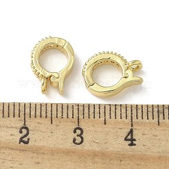 真鍮クリアキュービックジルコニアフォールドオーバークラスプ  リング  18KGP本金メッキ  11.5x8.5x4mm  穴：1.5mm&nbsp;KK-A236-14G