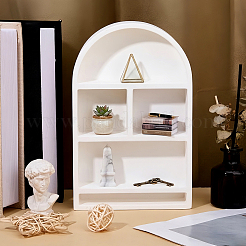 Arch Shaped Gesso Jewelry Display Stands for Rings&nbsp;ODIS-WH0095-028