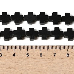 合成サンゴビーズ連売り  染め  クロス  ブラック  9x9x4mm  穴：1.2mm  約35個/連  12.99''（33センチメートル）&nbsp;CORA-L044-A17