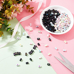 AHADEMAKER 1000Pcs 2 Colors Opaque Black Acrylic Multi-Strand Links&nbsp;MACR-GA0001-03