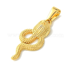 PVD真空メッキ304ステンレスペンダント  スネークチャーム  ゴールドカラー  29x13x5.5mm  穴：7x3.5mm&nbsp;STAS-L275-01D-G