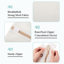 3Pcs 3 Styles Polyester Mesh Zipper Laundry Bags&nbsp;ABAG-TA0002-22