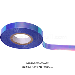 輝くネイルアートデコレーションアクセサリー  セロハン紙  女性のためのDIYネイルチップ  スチールブルー  10mm  100 m /ロール&nbsp;MRMJ-R090-03A-12