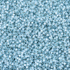 MIYUKIデリカビーズ  シリンダー  日本製シードビーズ  11/0  (db0628) 染色アクアシルバー裏地アラバスター  1.3x1.6mm  穴：0.8mm  約2000個/10g&nbsp;X-SEED-J020-DB0628