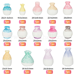 14個 14スタイル 樹脂製花瓶 ミニチュア植木鉢飾り  小道具の装飾を装ったマイクロランドスケープガーデンドールハウスアクセサリー  ミックスカラー  1個/スタイル&nbsp;DJEW-FG0001-16