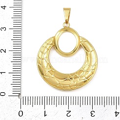 304ステンレスペンダント  中空  ゴールドカラー  フラットラウンド  31.5x26x2.5mm  穴：6x3mm&nbsp;LS-STAS-K315-04E-G