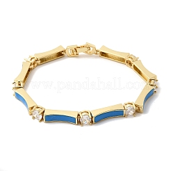 Brass Micro Pave Clear Cubic Zirconia Link Chain Bracelets for Women&nbsp;BJEW-H639-04G