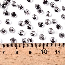 内側の色が透明なガラスシードビーズ6/0個  ティアドロップ  トップ掘削  ブラック  4~4.5x4x3mm  穴：1~1.2mm  約4500個/ポンド&nbsp;SEED-T007-07A
