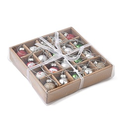 ガラスのペンダントの飾り  コード付き  クリスマスツリーの吊り下げ飾り用  ラウンド  150mm  ペンダント：37x25mm  20個/セット&nbsp;HJEW-F021-01