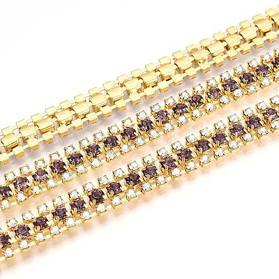 Iron Rhinestone Cup Chains&nbsp;CH-T006-04G-05-1