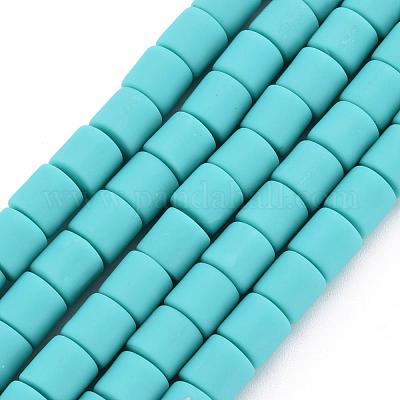 樹脂粘土ビーズ連売り  コラム  ターコイズ  5~7x6mm  穴：1.5~2mm  約61~69個/連  15.74インチ&nbsp;CLAY-T001-C04-1