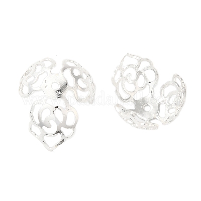 Rack Plating Brass Flower Bead Caps&nbsp;KK-K381-03S-1