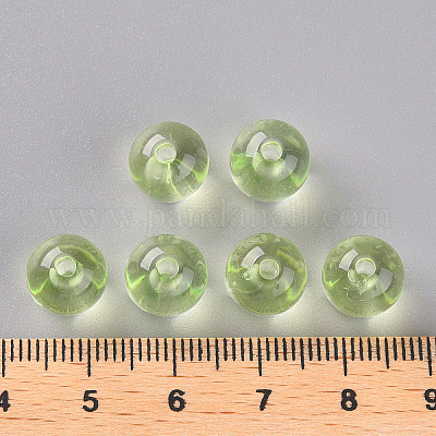 透明なアクリルビーズ  ラウンド  淡黄色  10x9mm  穴：2mm  約940個/500g&nbsp;MACR-S370-A10mm-728-1