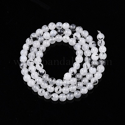Dyed Natural White Jade Beads Strands&nbsp;G-T140-4mm-A02-1