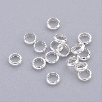 真鍮製スペーサービーズ  ロンデル  銀色のメッキ  3.5x1mm&nbsp;EC0823.5mm-S-1