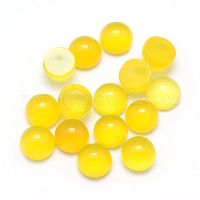 Natural Yellow Agate Cabochons&nbsp;G-P393-R06-4mm-1