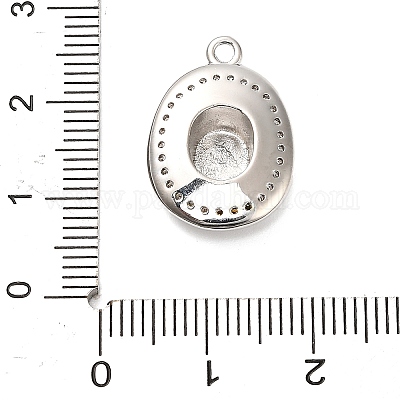 Brass Micro Pave Cubic Zirconia Pendants&nbsp;KK-L229-030P-1
