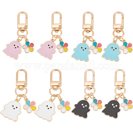 ハロウィンゴースト カラフルフラワー 合金エナメルペンダント