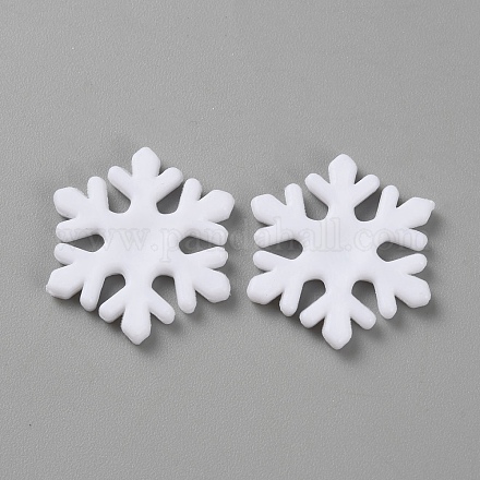 プラスチックカボション  スノーフレーク  ホワイト  23x20x2.5mm&nbsp;FIND-WH20018-15B-1