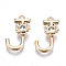 Brass Pendants, with Rhinestones, Cadmium Free & Nickel Free & Lead Free, Alphabet, Golden, Letter.J, 18x11x2.5mm, Hole: 1mm