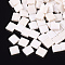 2-Hole Opaque Glass Seed Beads, Rectangle, Misty Rose, 5x4.5~5.5x2~2.5mm, Hole: 0.5~0.8mm