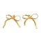 304 Stainless Steel Stud Earring, Bowknot, Golden, 43x38mm