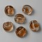 Transparent Glass Beads, Moon with Star, Camel, 14x12x6mm, Hole: 1.2mm