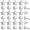 30Pcs 2 Styles 925 Sterling Silver Flat Head Pins, Star & Flat Round, Platinum, 3~4.5x3.5~4.5x2.5~3.5mm, 15pcs/style